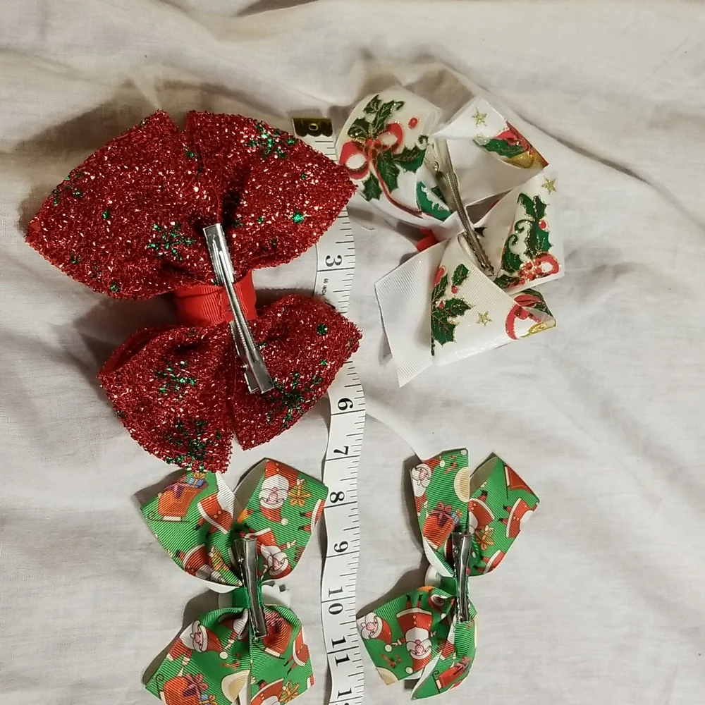 Girls christmas jumbo bows lot